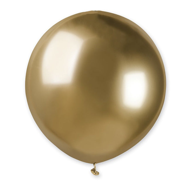 Balon lateksowy z helem, Shiny, 48cm - Chrom Gold