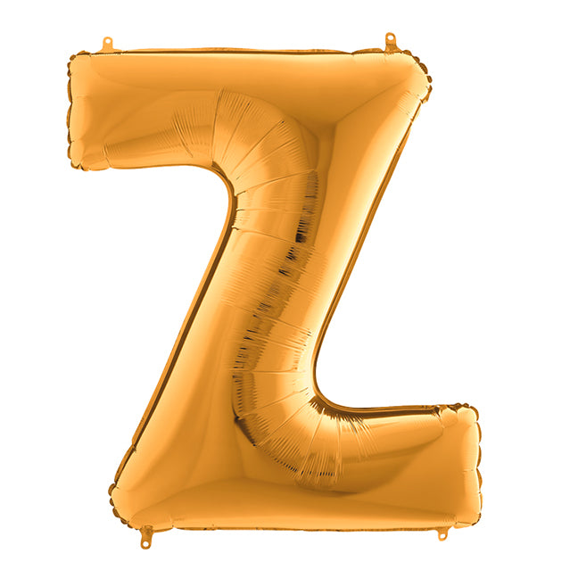 Balon foliowy z helem, złoty, 101cm, Grabo - Litera Z