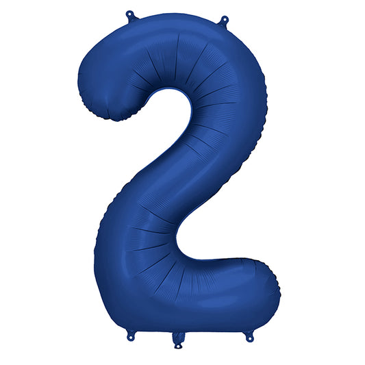 Balon z helem, granatowy, XXL 86 cm, długolatający - cyfra 2