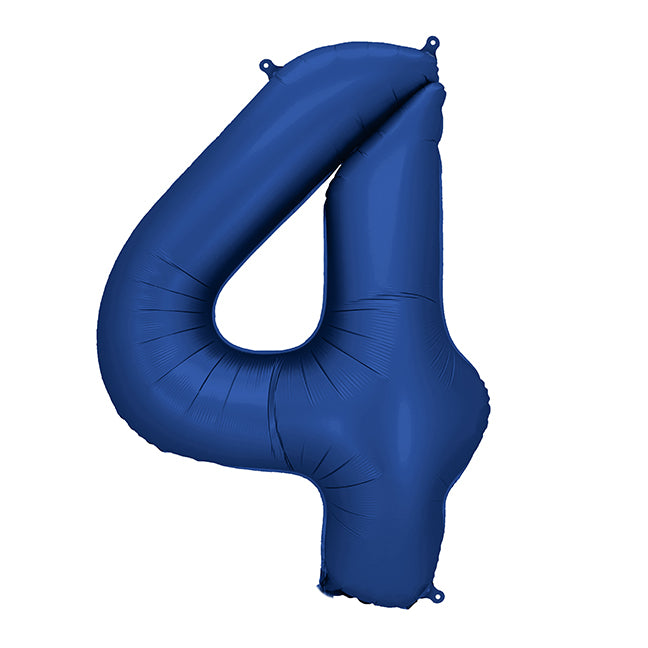 Balon z helem, granatowy, XXL 86 cm, długolatający - cyfra 4