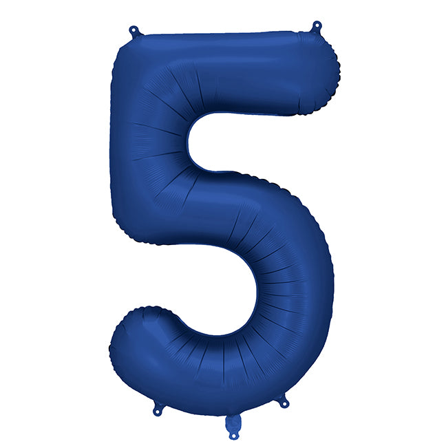 Balon z helem, granatowy, XXL 86 cm, długolatający - cyfra 5