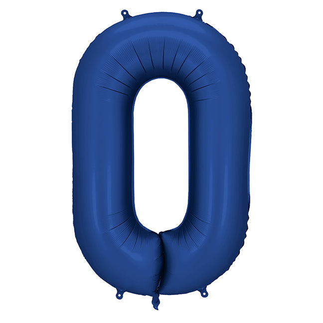 Balon z helem, granatowy, XXL 86 cm, długolatający - cyfra 0