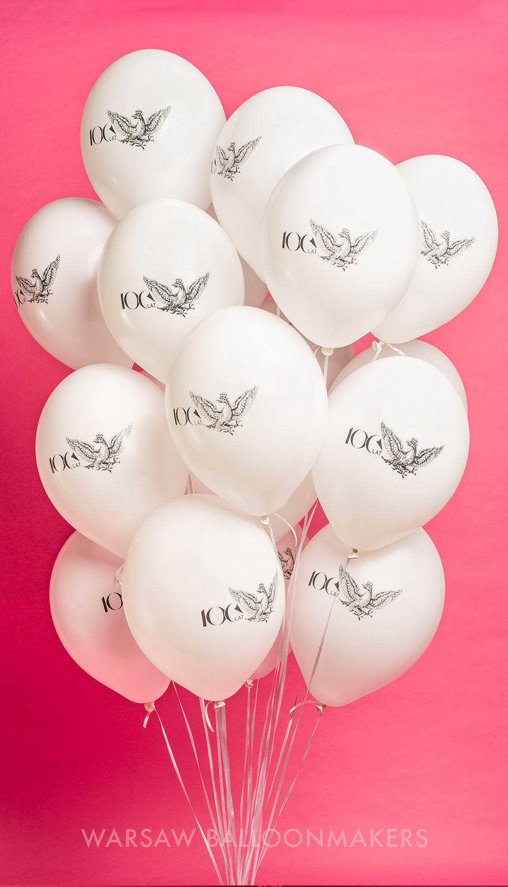 Czarny nadruk na białym balonie z helem z dostawą w Warszawie dla Rzeczpospolita