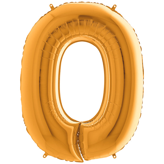 Balon z helem, złoty, Grabo, 102cm - cyfra 0