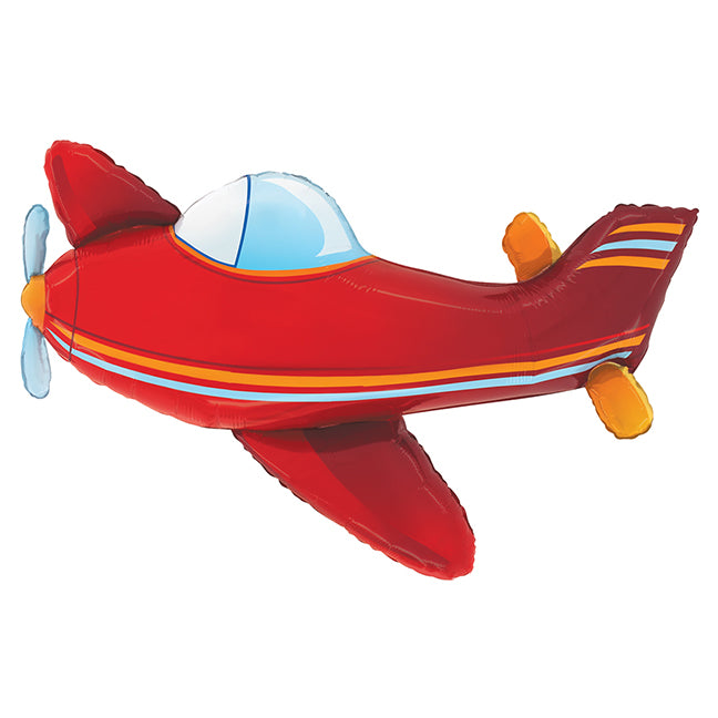 Balon foliowy z helem, samolot, Grabo, 94cm - Red Airplane