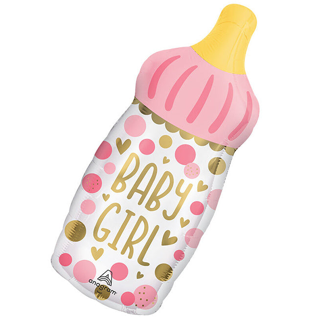 Balon foliowy z helem, butelka, Anagram, 78cm - Baby Girl Bottle
