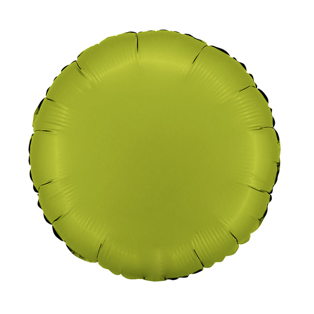 Balon foliowy z helem, okrągły, zielony, 45cm - Satin Matcha Latte