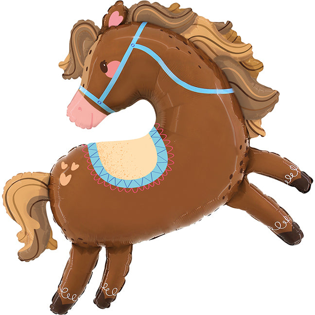 Balon foliowy z helem, Konik, Koń, Grabo, 94cm - Lovely Horse