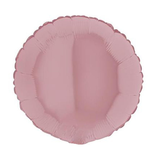 Balon foliowy z helem, okrągły, rózowy, 45cm - Pink