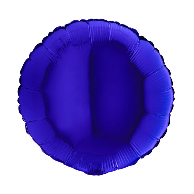 Balon foliowy z helem, niebieski, 45cm - Okrągły Blue Capri