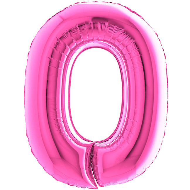 Balon z helem, róż magenta, Grabo, 102cm - cyfra 0