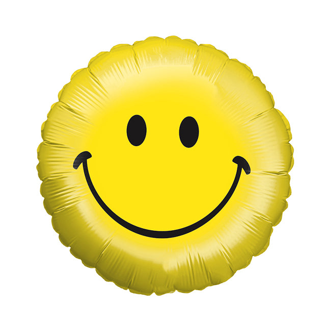 Balon foliowy z helem, okrągły, Grabo, 45cm - Emotikon Smiley