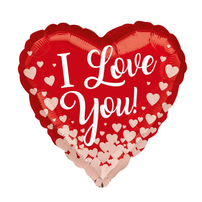 Balon foliowy z helem, serce, Anagram, 46cm - Rose Gold Hearts