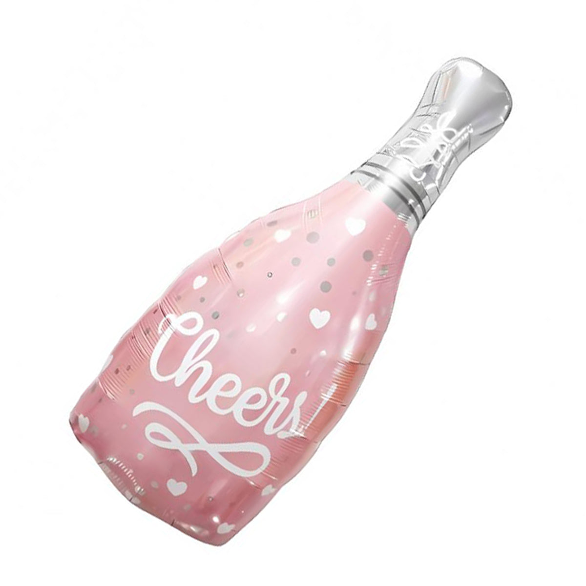 Balon foliowy różowa butelka Cheers z helem, GoDan, 74 cm