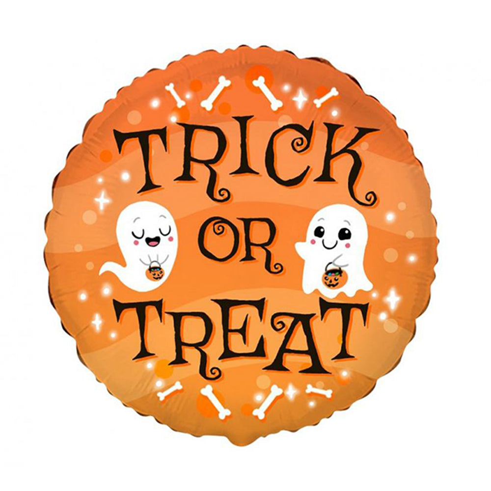Balon foliowy z helem, okrągły, Flexmetal, 48cm - Trick or treat
