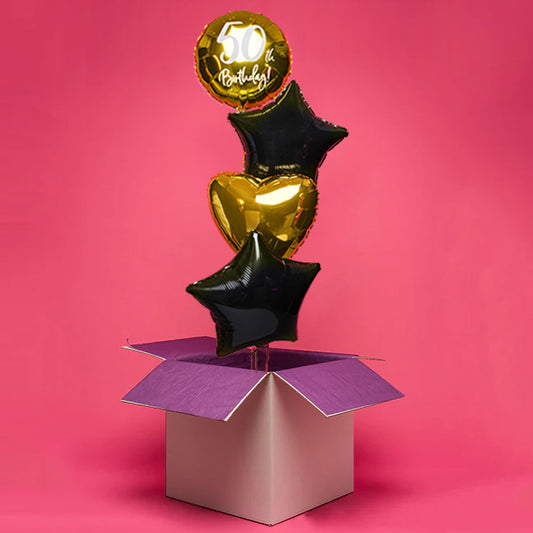 Bukiet Balonów z Helem na 50. Urodziny - Zestaw dla Niego