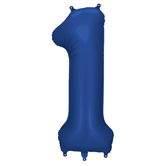 Balon z helem, granatowy, XXL 86 cm, długolatający - cyfra 1