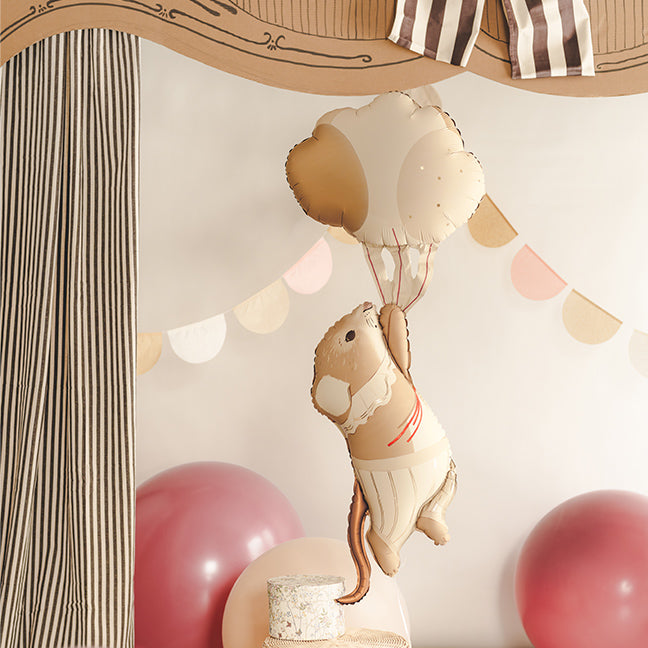 Balon foliowy z helem, mouse, PartyDeco, 104cm - Myszka z balonami