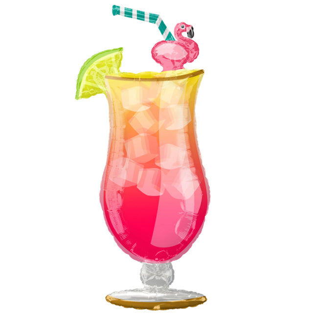 Balon foliowy z helem, 104cm - Let's Flamingle Tropical Drink