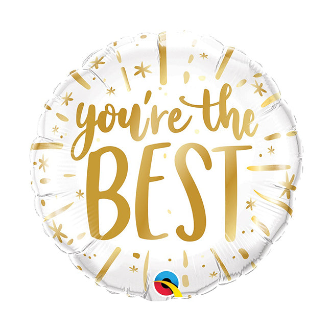 Balon foliowy z helem okrągły "You're the Best" QL, 46cm - Warsaw balloonmakers