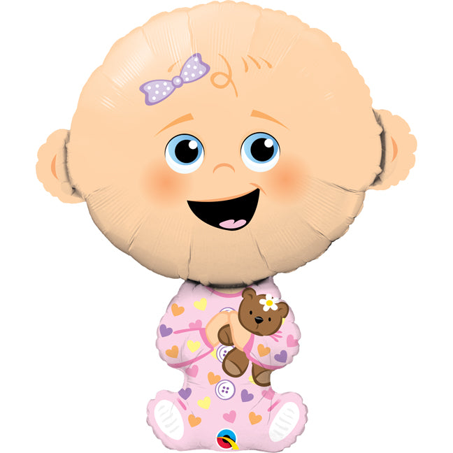 Balon foliowy z helem bobas dziewczynka, QL, 97cm - Warsaw balloonmakers