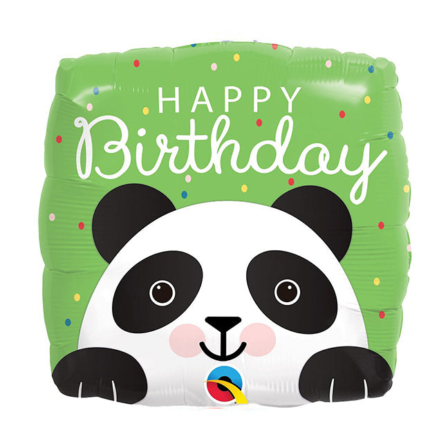 Balon foliowy z helem okrągły "BIRTHDAY PANDA" QL, 46cm - Warsaw balloonmakers