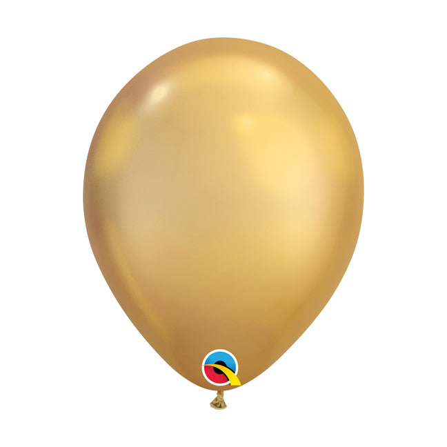 Balon lateksowy z helem, QL, chrom złoty - Warsaw balloonmakers