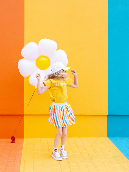 Balon foliowy z helem, PartyDeco, 80cm - Kwiatek Stokrotka