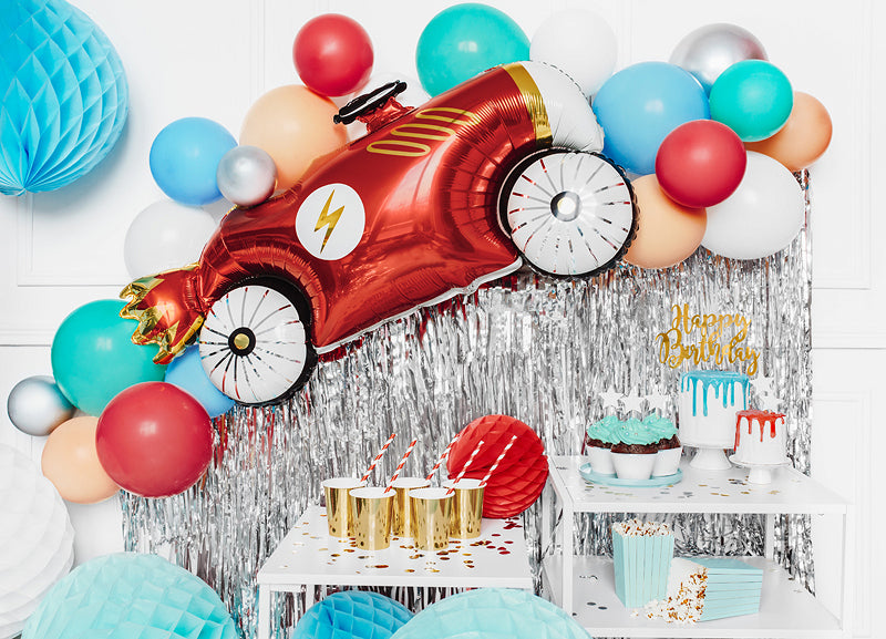 Balon foliowy z helem retro wyścigówka, samochód, PD, 93x48cm - Warsaw balloonmakers