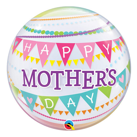 Balon bubble z helem "Happy Mother's Day", 56cm - Warsaw balloonmakers