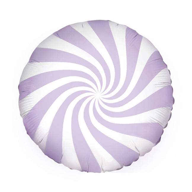 Balon foliowy z helem okrągły cukierek, fioletowy, 45cm - Warsaw balloonmakers