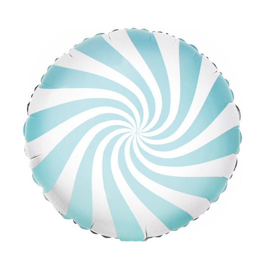 Balon foliowy z helem okrągły cukierek, niebieski, 45cm - Warsaw balloonmakers