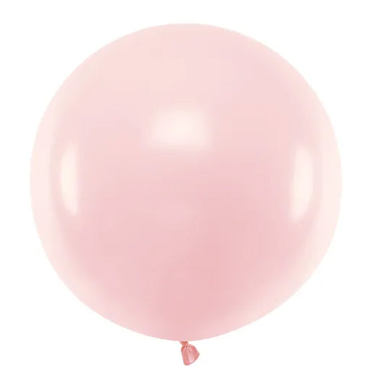 Balon lateksowy z helem, różowy, PartyDeco, 60cm - Pastel Pink
