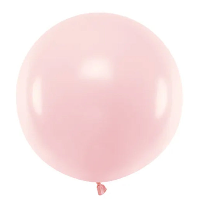 Balon lateksowy z helem, różowy, PartyDeco, 60cm - Pastel Pink