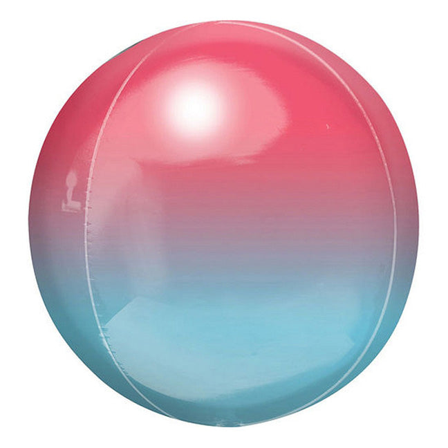 Balon foliowy z helem Kula ombre, AM, czerwony-niebieski - Warsaw balloonmakers