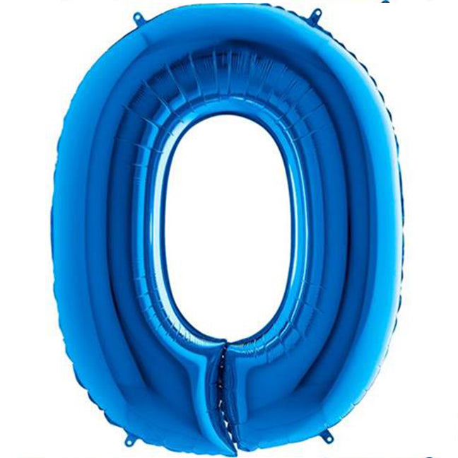 Balon foliowy z helem, niebieski, 101cm, Grabo - Litera O
