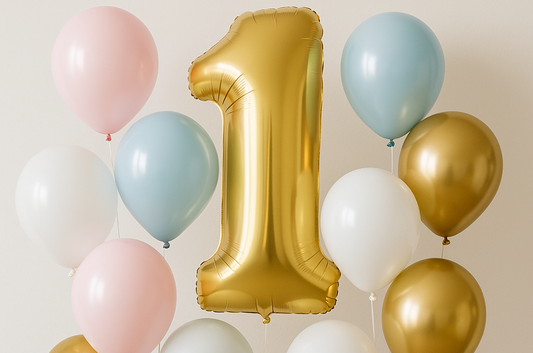 Zestaw Balonów, Balony Na Roczek, 1 Urodziny – Idealne dla Dziewczynki, Chłopca i Wersji Neutralnej