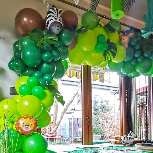 girlanda balonowa motyw dżungla liście monstery