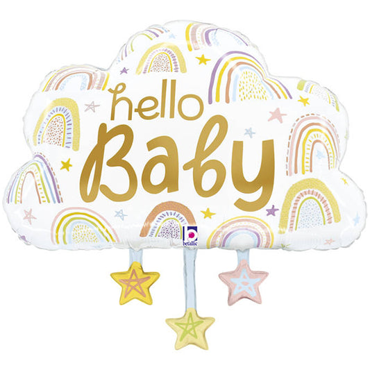 Balon foliowy z helem, chmurka, Grabo, 71cm - Hello Baby