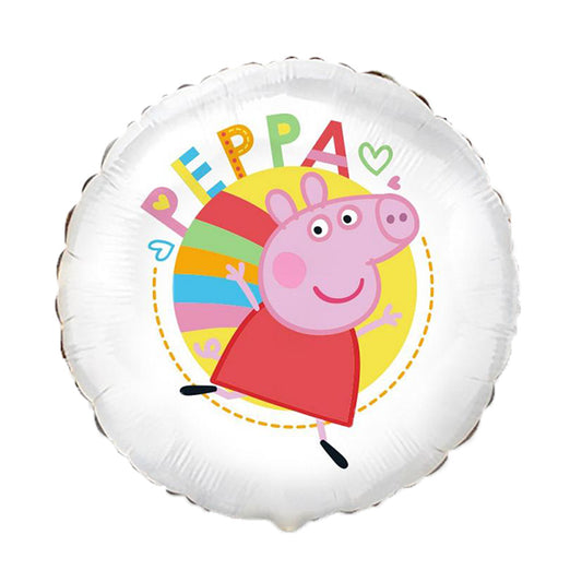 Balon foliowy z helem, okrągły, Flexmetal, 48cm - Happy Peppa