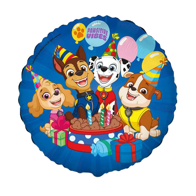 Balon foliowy z helem, psi patrol, okrągły, 45cm - Paw Patrol