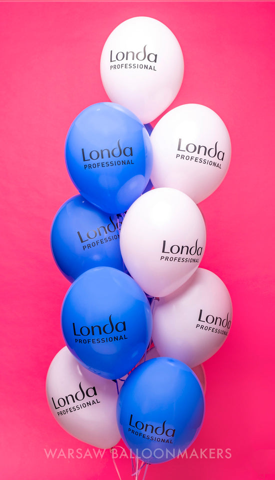 Balony lateksowe od Warsaw balloonmakers z nadrukiem jednokolorowym wypełnione helem dla marki Londa