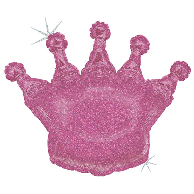 Balon foliowy z helem, Korona, Grabo, 91cm - Korona rózowa holo