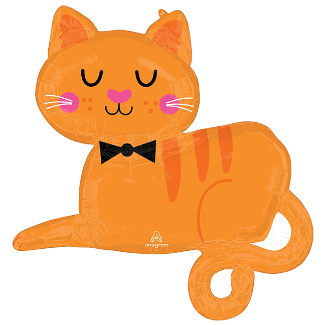Balon foliowy z helem, kot, Anagram, 78cm - Orange tabby cat