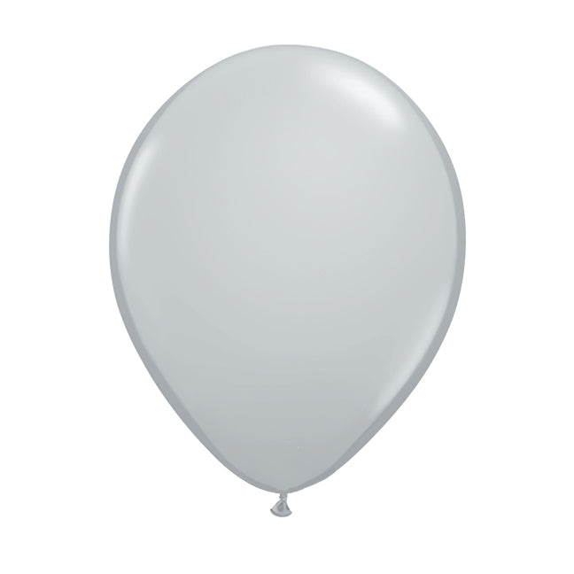 Balon lateksowy z helem, szary, Qualatex, 30cm - Gray