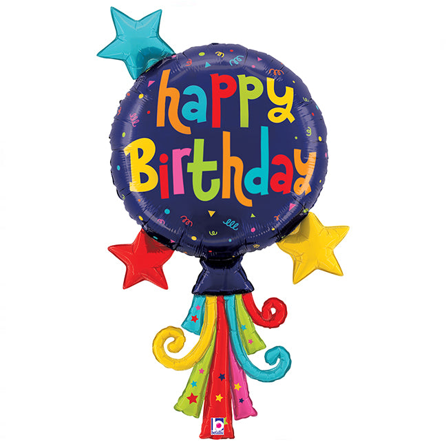 Balon foliowy z helem, balon, Grabo, 102cm -  Balloon Streamer Birthday
