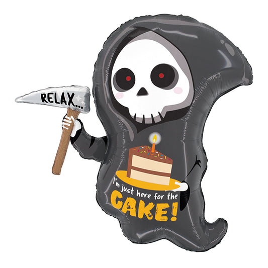Balon foliowy z helem, kostucha, Grabo, 64cm - Grim Reaper Birthday Cake