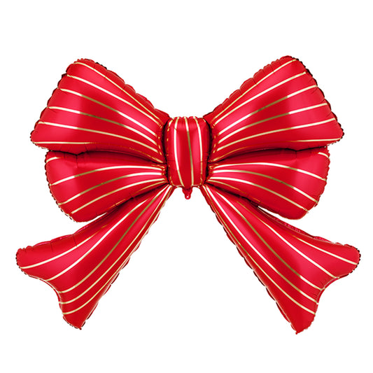 Czerwony balon foliowy w kształcie kokardy, 139 × 111 cm
