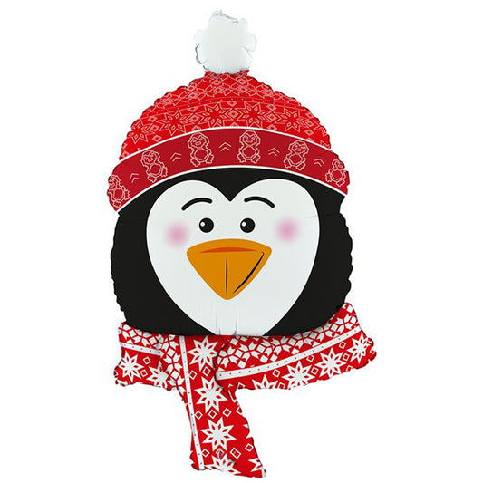 Balon foliowy z helem, Grabo, Pingwin, 86cm - Sweet Penguin Head