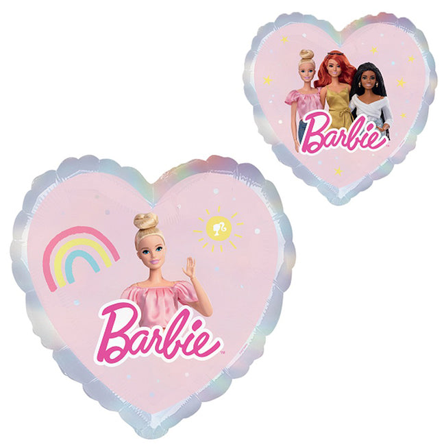 Balon foliowy z helem Serce, Anagram, 45cm - Barbie